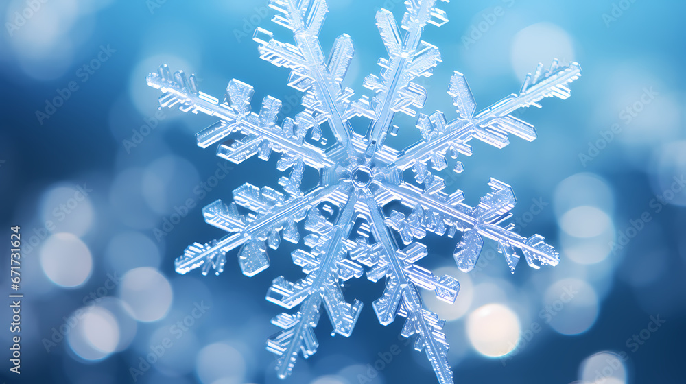 A delicate snowflake captured in extreme close-up, showcasing its intricate and unique pattern A delicate snowflake captured in extreme close-up, showcasing its intricate and unique pattern