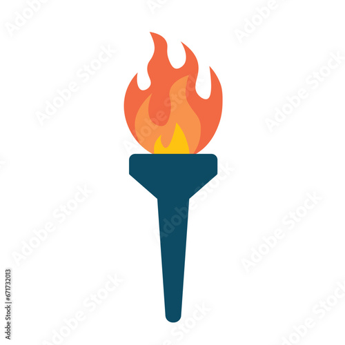 burning torch icon- vector illustration