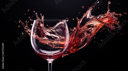 Captivating wine splash frozen in time, showcasing the dynamic and elegant movement of the liquid, frozen in a single mesmerizing moment.