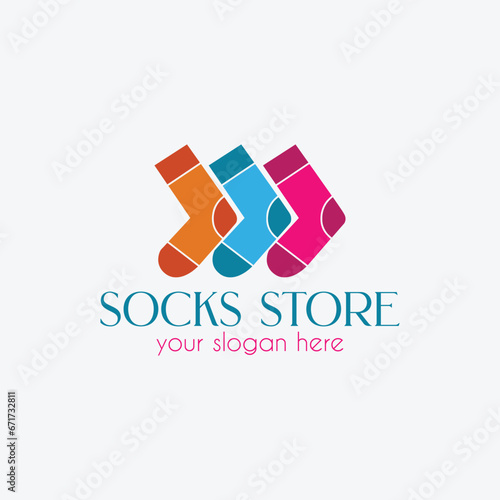 socks shop logo design vector