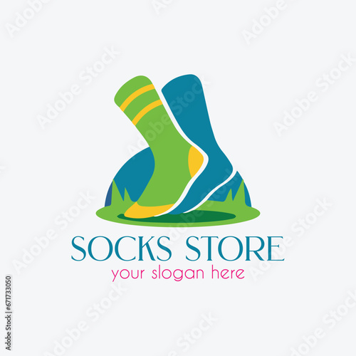 socks shop logo design vector