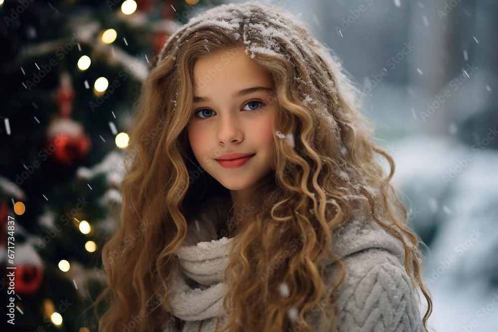 portrait of a girl in winter portrait of a girl in winter
