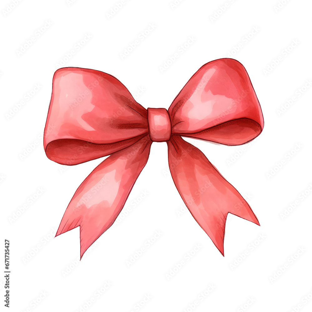 illustration of a red ribbon bow