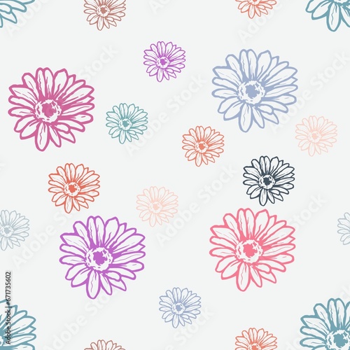 seamless pattern with flowers on white background © Liudmyla