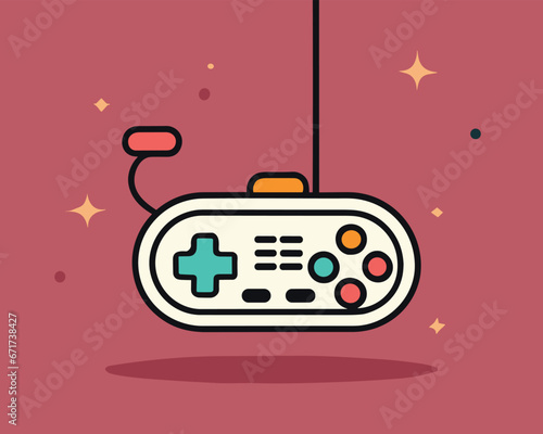 joypad vector flat color icon. Game Joystick vector graphics