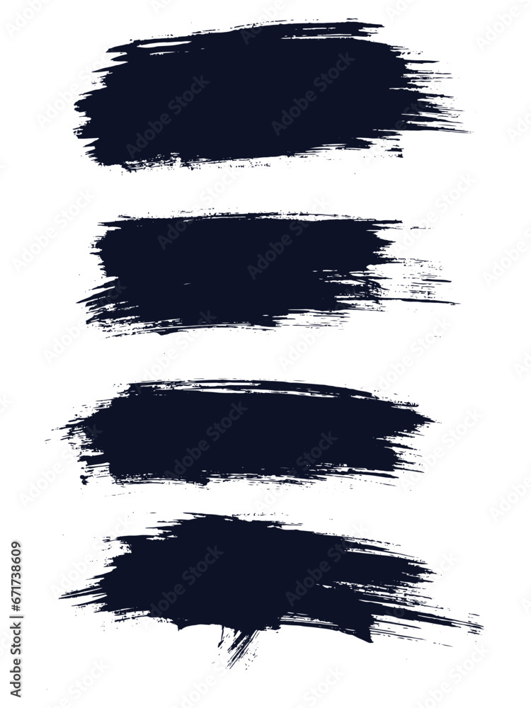 Hand drawn black color brush stroke background set Hand drawn black color brush stroke background set