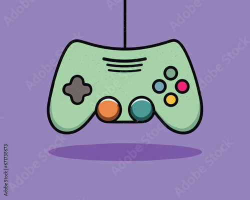 joypad vector flat color icon. Game Joystick vector graphics