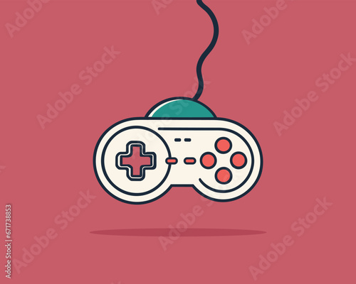 joypad vector flat color icon. Game Joystick vector graphics