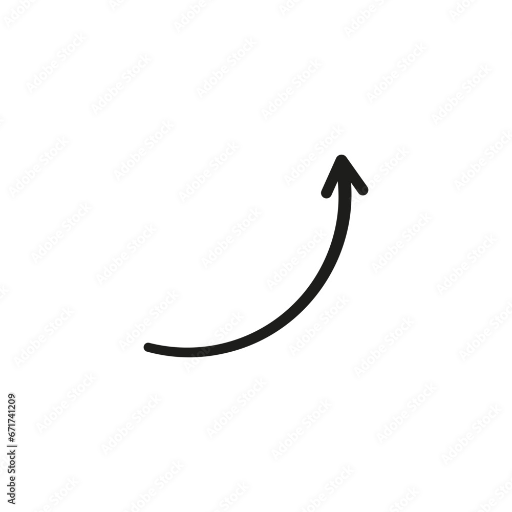 Semi circle arrow. Semicircular rounded curved geometric thin long arrow. Semi circle arrow. Semicircular rounded curved geometric thin long arrow.