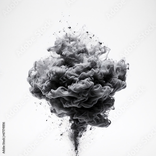 Smoke explosion isolated in white background