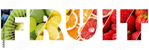 fruits text effect with white color editable. © BUCSA