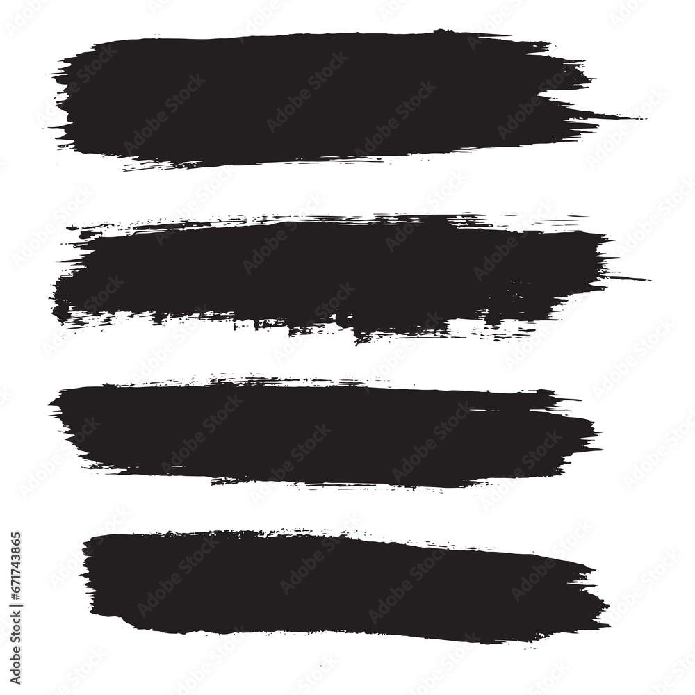 Brushstroke vector black color background set
