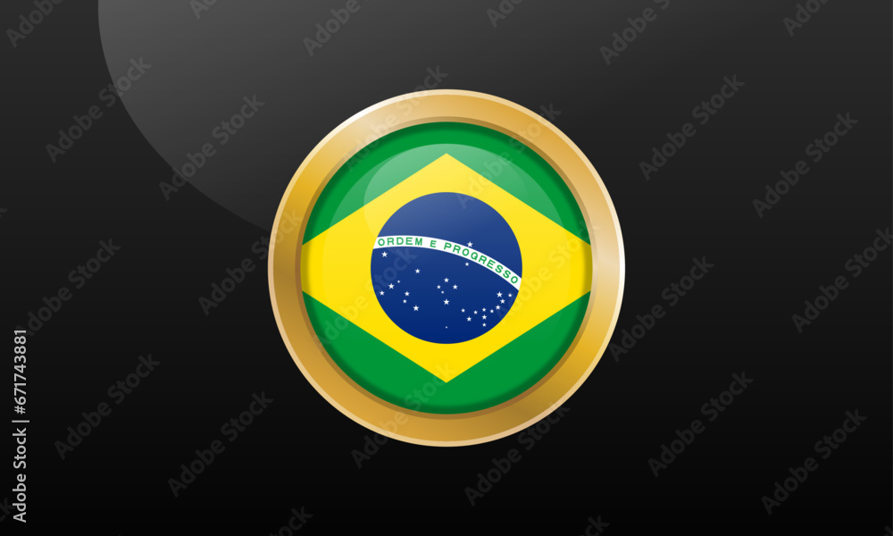 Brazil National Flag Emblem Vector: Symbol of National Pride and Heritage
