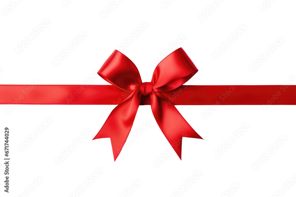 red ribbon bow isolated transparent png - obrazy, fototapety, plakaty 