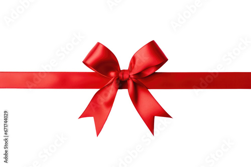 red ribbon bow isolated transparent png photo