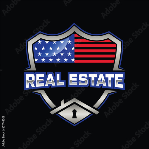 American real estate logo template, American real estate logo elements