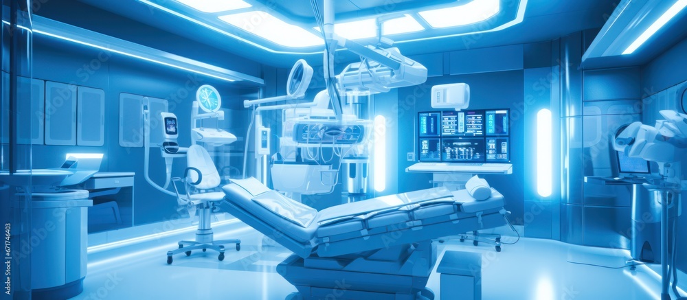 Equipment and medical devices in modern operating room. Equipment and medical devices in modern operating room.