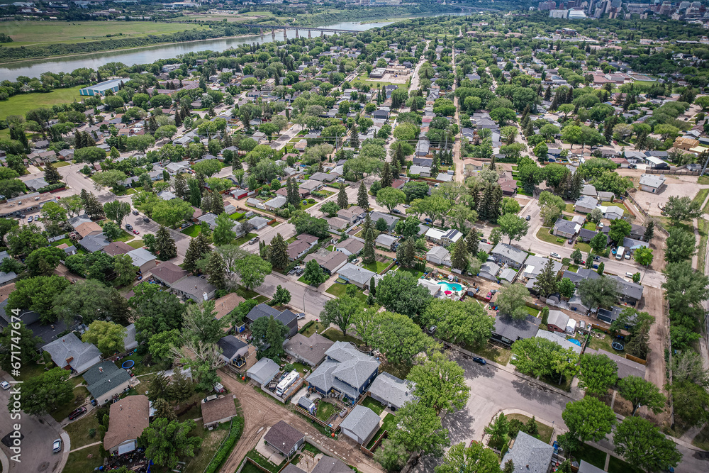 Aerial of the Richmond Heights Neighborhood in Saskatoon