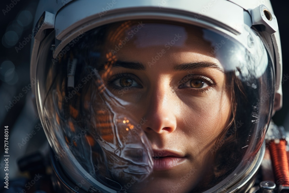 A female astronaut in a spacesuit, symbolizing her groundbreaking role in space exploration and scientific discovery, challenging traditional gender roles and paving the way for women in STEM fields. A female astronaut in a spacesuit, symbolizing her groundbreaking role in space exploration and scientific discovery, challenging traditional gender roles and paving the way for women in STEM fields.
