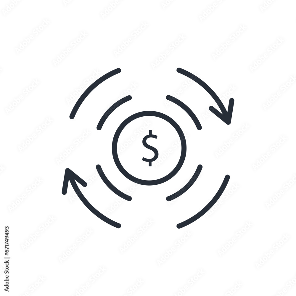 money flow icon. vector.Editable stroke.linear style sign for use web design,logo.Symbol illustration. money flow icon. vector.Editable stroke.linear style sign for use web design,logo.Symbol illustration.