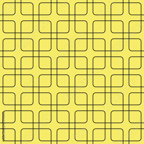 Contour rounded squares, geometrical seamless pattern