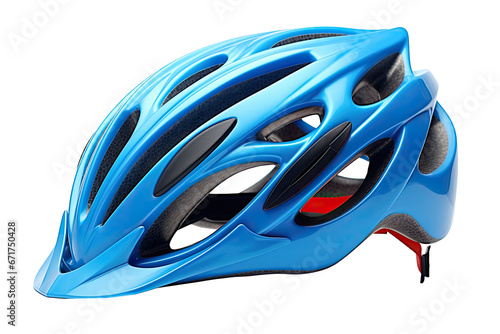 blue bicycle helmet isolated on white background