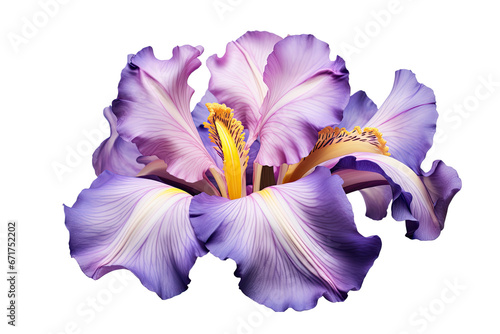 Fototapeta Naklejka Na Ścianę i Meble -  blossoming iris flower close-up, isolated on a transparent background. PNG, cutout, or clipping path.