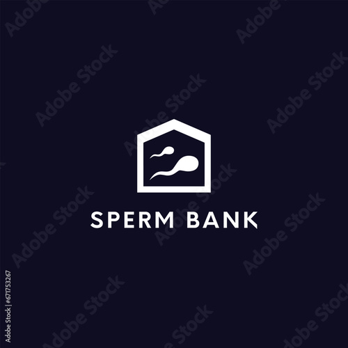 sperm bank logo design vector