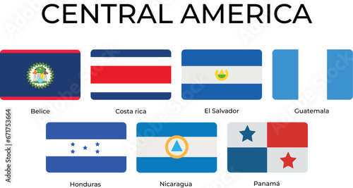 Central America Flags Banderas