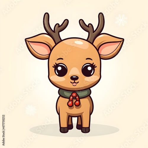 Cute Reindeer Icon Ready for Christmas