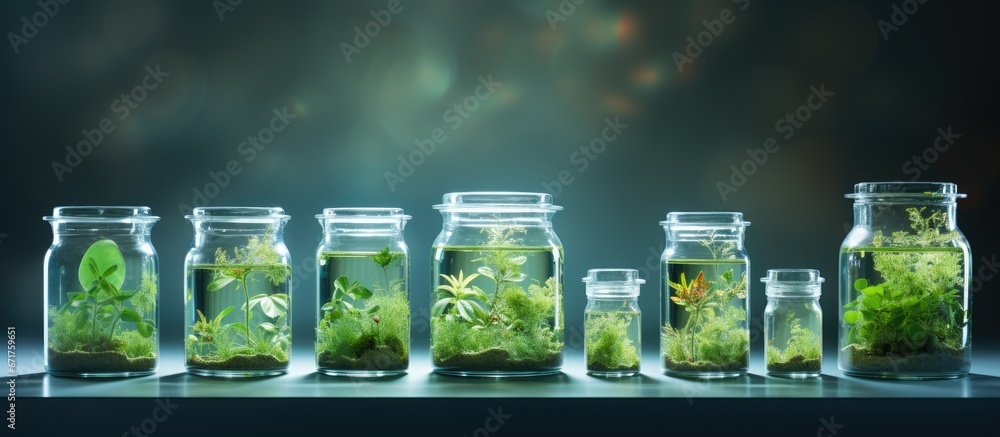 Green algae in the lab biofuel technology biotech idea - obrazy, fototapety, plakaty 