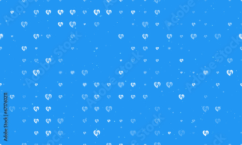 Seamless background pattern of evenly spaced white mom with baby symbols of different sizes and opacity. Vector illustration on blue background with stars