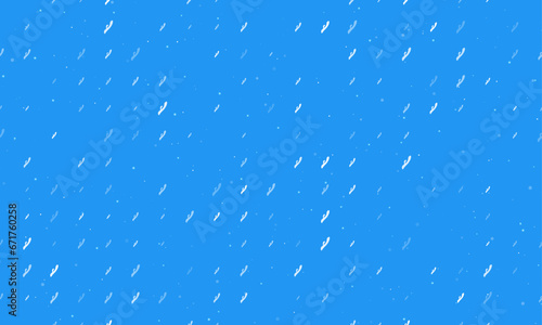 Seamless background pattern of evenly spaced white sex toy symbols of different sizes and opacity. Vector illustration on blue background with stars