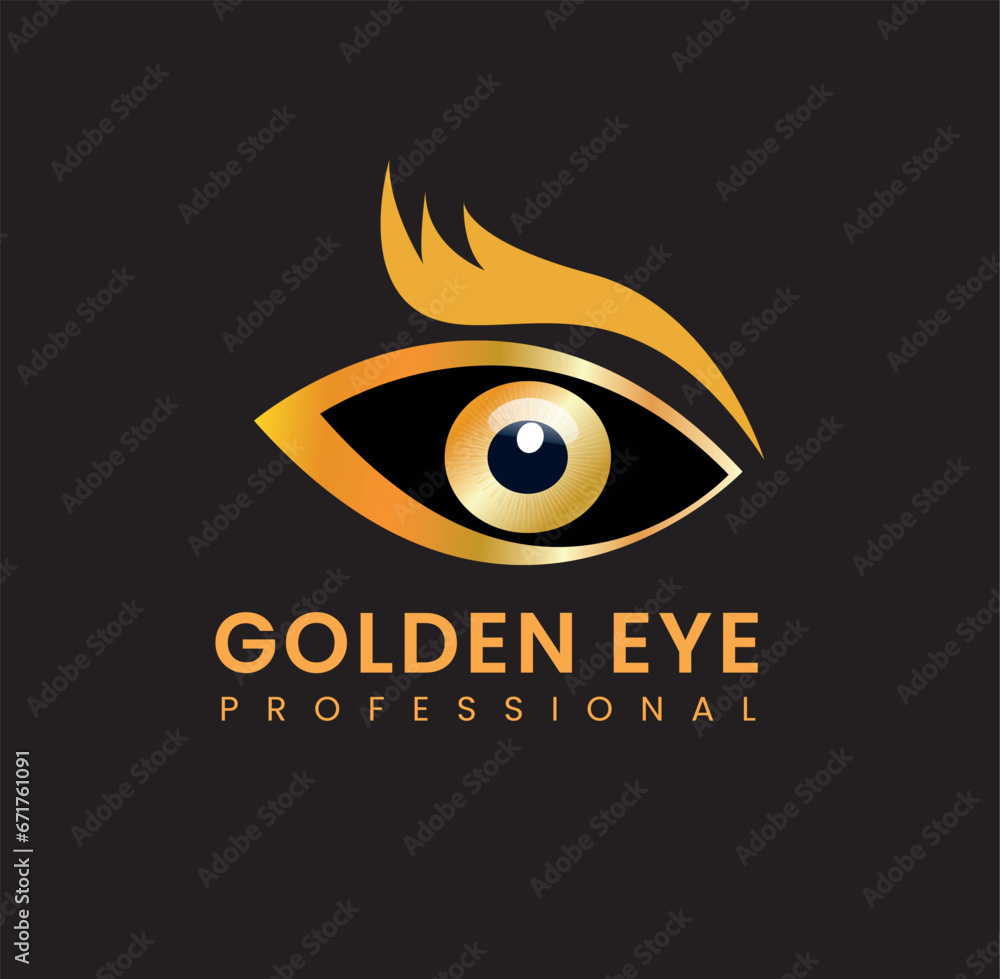 Obraz premium Vector golden eye logo design