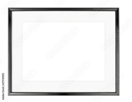 White realistic square empty picture frame on transparent background. Blank white picture frame mockup template isolated on empty background.