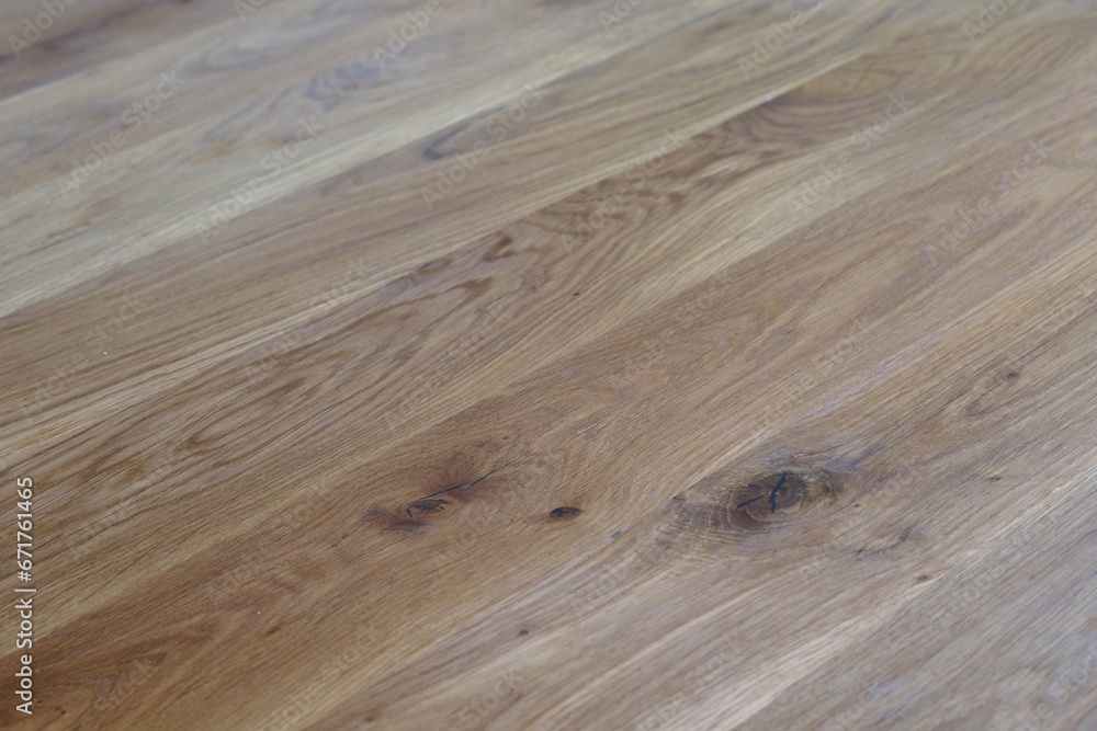 Fototapeta premium Wooden table surface. Natural wood furniture close view
