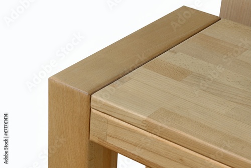 Wooden bench surface. Natural wood furniture close view