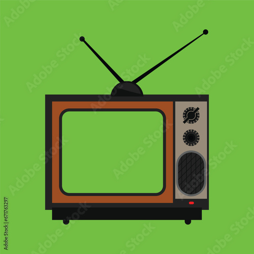 Television, Tv in Cartoon Vintage Style