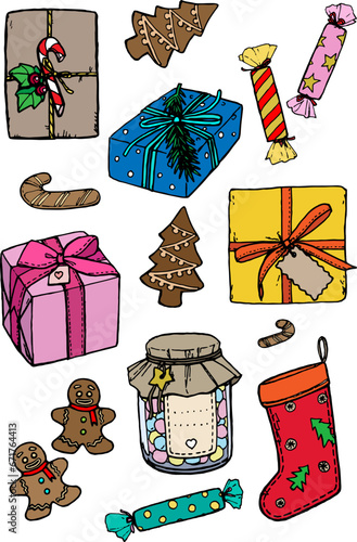Christmas and New Year Gifts colorful