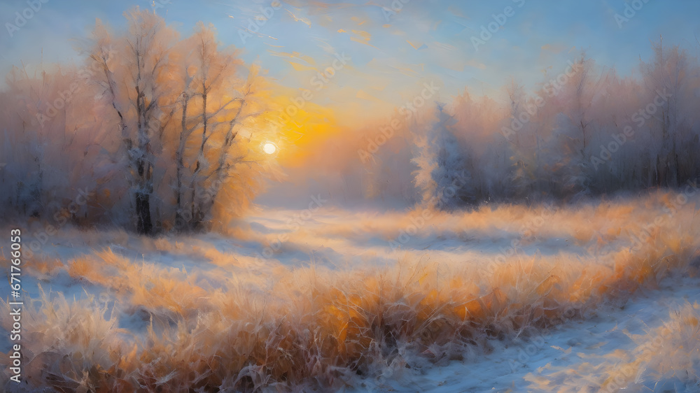misty morning in the forest, landscape with fog misty morning in the forest, landscape with fog