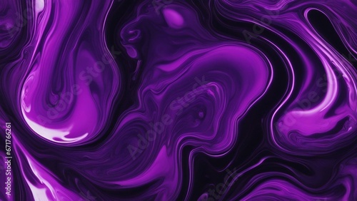 abstract purple background A creative illustration of a dark neon purple fluid art marbling paint texture.  