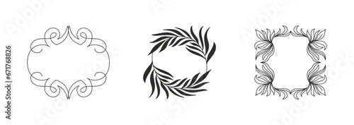 Vector logo design template  - abstract vintage badge and emblem with copy space for text, simple minimalistic background 
