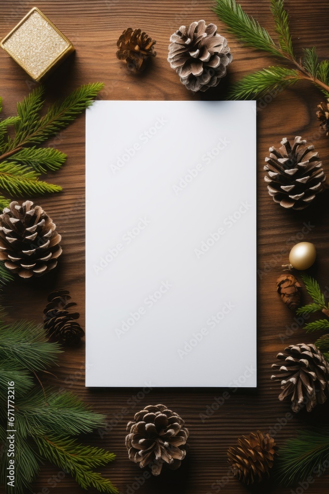 Blank white paper surrounded with autumn plants Blank white paper surrounded with autumn plants