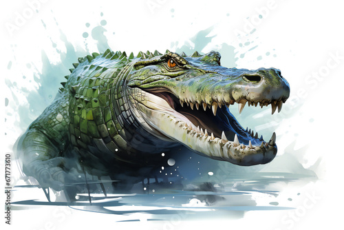crocodile in the water ai generated