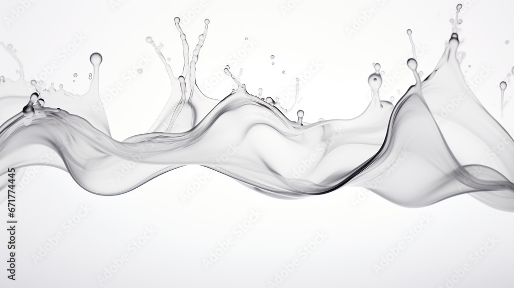 Transparent pure water splash isolated on white background. AI generated image Transparent pure water splash isolated on white background. AI generated image