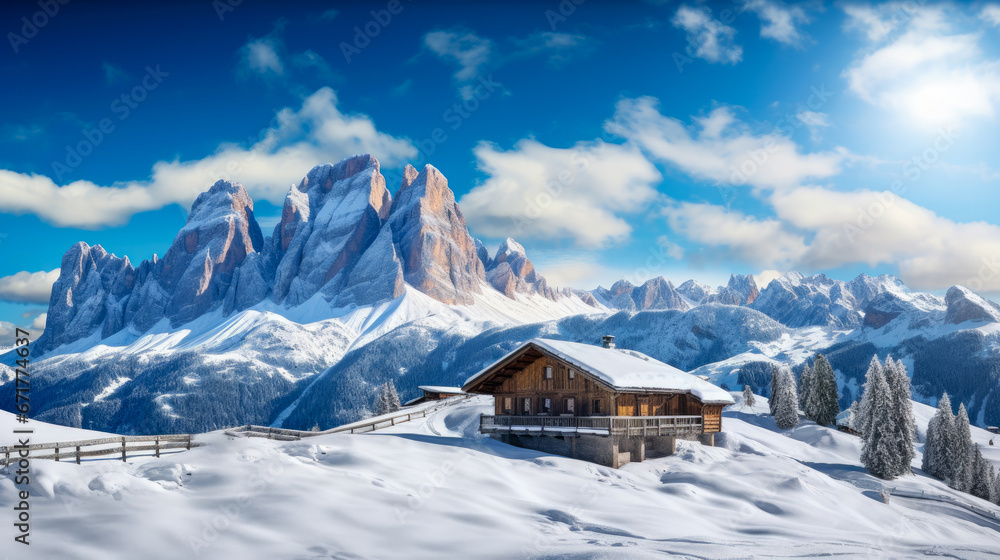 Wonderful mountain winter landscape