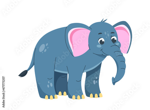 Cute elephant character vector sticker