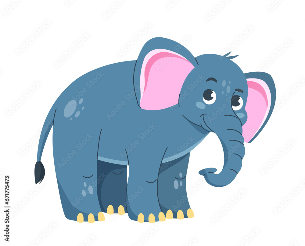 Fototapeta premium Cute elephant character vector sticker