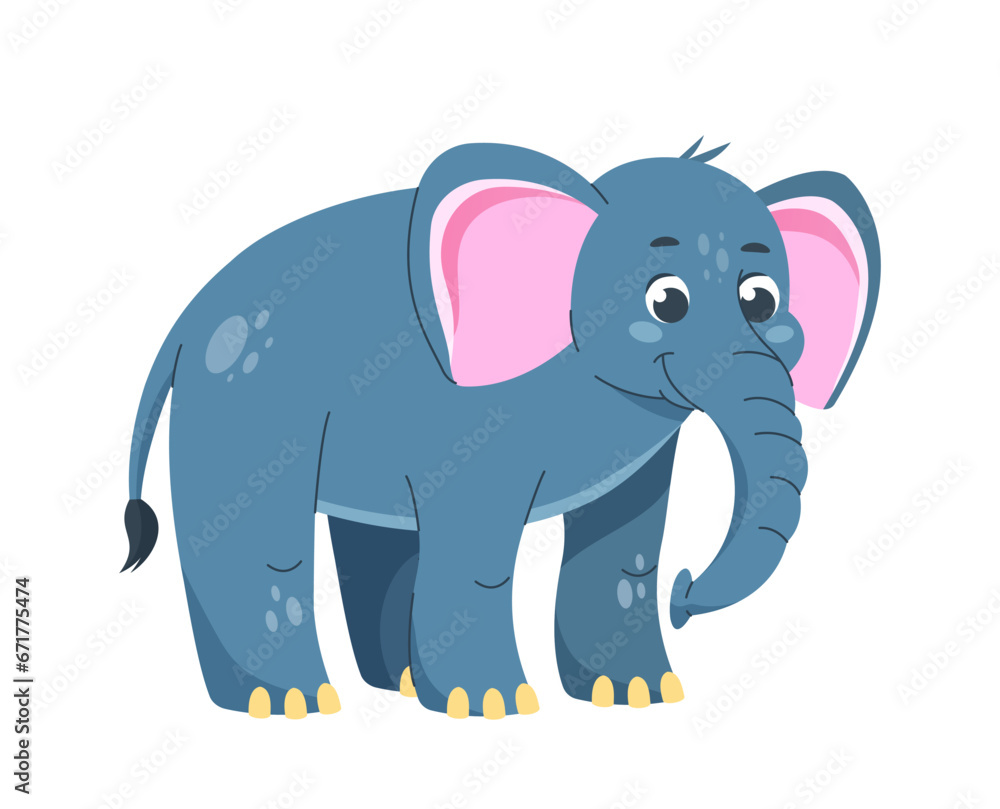 Naklejka premium Cute elephant character vector sticker