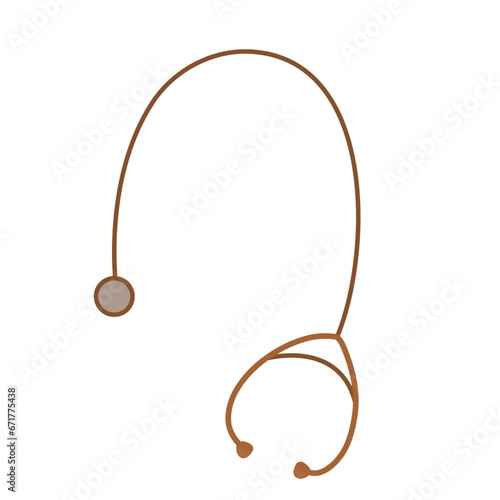 Stethoscope medical element icon. Vector illustration orange design of healthcare, medicine and health photo